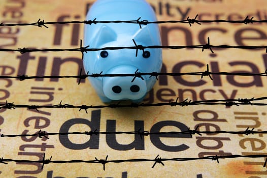 Piggy bank and due concept
