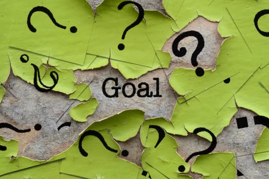 Goal text and question mark