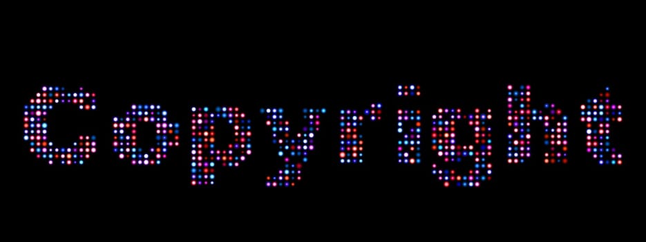 Copyright led text