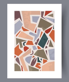 Scandinavian abstract vector print set. Minimalistic abstract wall art background for print. Scandinavian vector style.