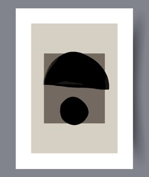 Scandinavian abstract vector print set. Minimalistic abstract wall art background for print. Scandinavian vector style.