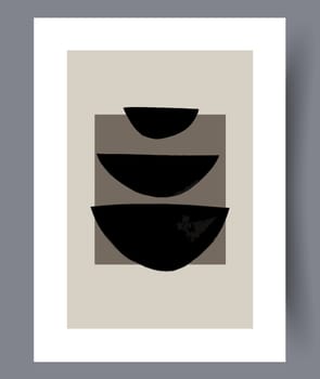 Scandinavian abstract vector print set. Minimalistic abstract wall art background for print. Scandinavian vector style.