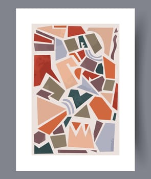 Scandinavian abstract vector print set. Minimalistic abstract wall art background for print. Scandinavian vector style.