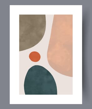 Scandinavian abstract vector print set. Minimalistic abstract wall art background for print. Scandinavian vector style.