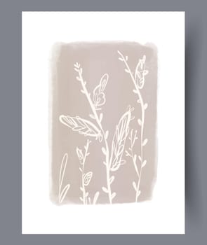 Scandinavian abstract vector print set. Minimalistic abstract wall art background for print. Scandinavian vector style.