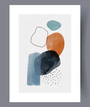 Scandinavian abstract vector print set. Minimalistic abstract wall art background for print. Scandinavian vector style.