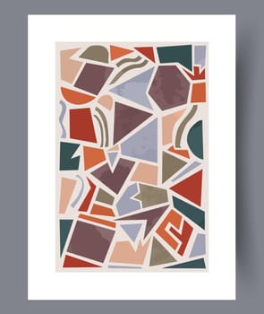 Scandinavian abstract vector print set. Minimalistic abstract wall art background for print. Scandinavian vector style.