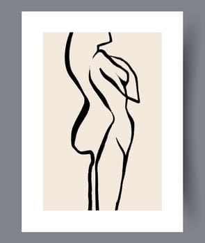 Scandinavian abstract vector print set. Minimalistic abstract wall art background for print. Scandinavian vector style.
