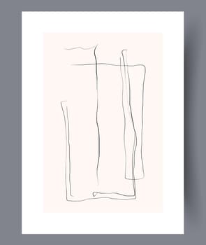 Scandinavian abstract vector print set. Minimalistic abstract wall art background for print. Scandinavian vector style.
