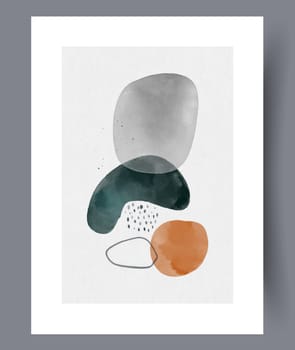 Scandinavian abstract vector print set. Minimalistic abstract wall art background for print. Scandinavian vector style.