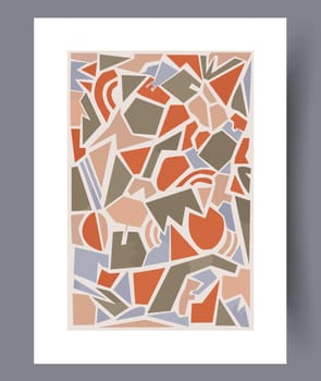 Scandinavian abstract vector print set. Minimalistic abstract wall art background for print. Scandinavian vector style.