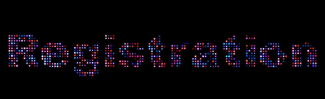 Registration led text
