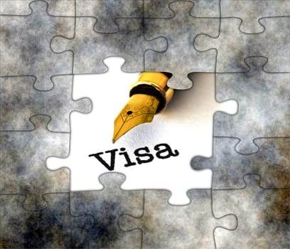 Visa puzzle concept