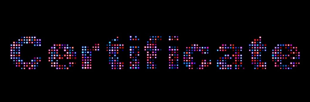 Certificate led text