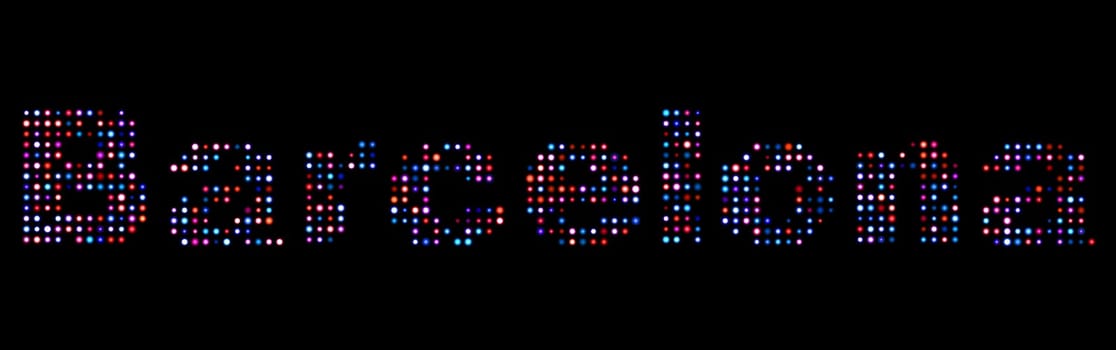 Barcelona led text
