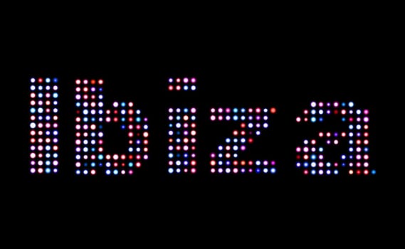 Ibiza led text