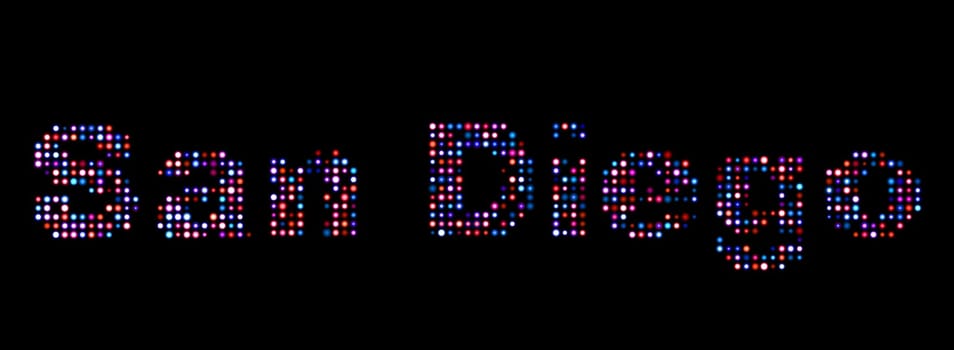San Diego led text