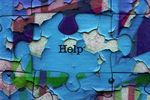 Help puzzle concept