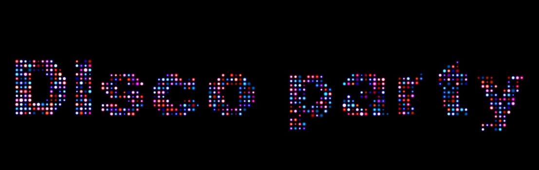 Disco party led text
