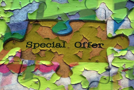 Special offer puzzle concept