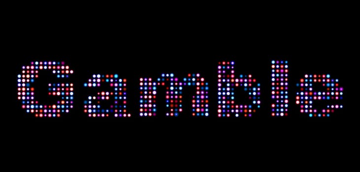 Gamble led text