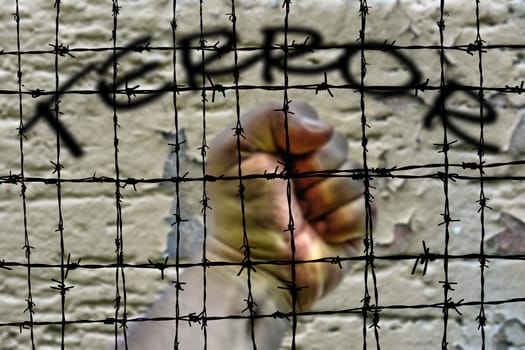 Terror and Barbwire concept
