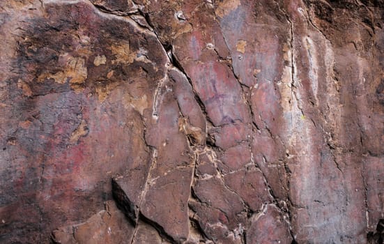 Chiquita Cave, rock shelter with prehistorical paintings at Villuercas geopark. Canamero, Caceres, Extremadura, Spain