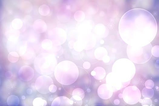 Abstract blurred fresh vivid spring summer light delicate pastel blue pink white bokeh background texture with bright circular soft color lights. Beautiful backdrop illustration.