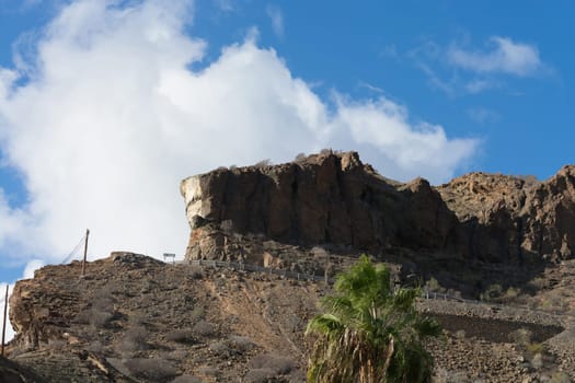 Barranco de Fataga on the Canary Island of Gran Canaria in summer