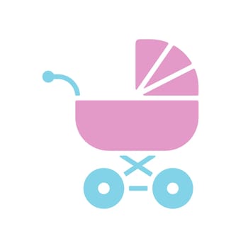 Stroller baby, carriage vector glyph icon. Graph symbol for children and newborn babies web site and apps design, logo, app, UI
