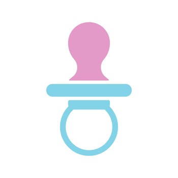Baby dummy teat isolated vector glyph icon. Graph symbol for children and newborn babies web site and apps design, logo, app, UI