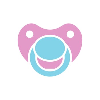 Baby dummy teat isolated vector glyph icon. Graph symbol for children and newborn babies web site and apps design, logo, app, UI