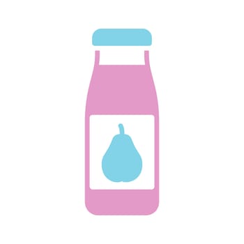 Bottle of pear juice isolated vector glyph icon. Graph symbol for children and newborn babies web site and apps design, logo, app, UI