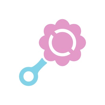 Baby rattle toy vector isolated glyph icon. Graph symbol for children and newborn babies web site and apps design, logo, app, UI