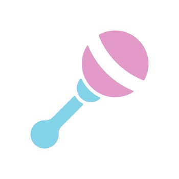 Baby rattle toy isolated vector glyph icon. Graph symbol for children and newborn babies web site and apps design, logo, app, UI