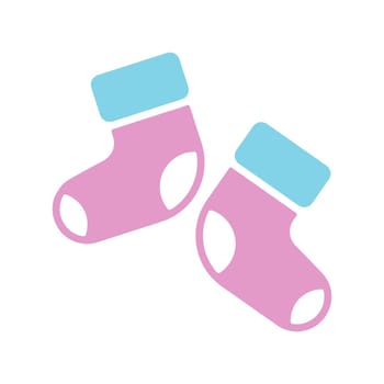 Baby socks bootees vector glyph icon. Graph symbol for children and newborn babies web site and apps design, logo, app, UI