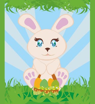 Greeting Card with Easter bunny