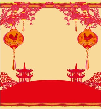 year of rooster - New Year card