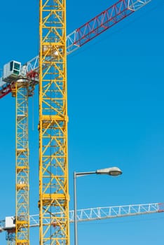 a crane and blue sky