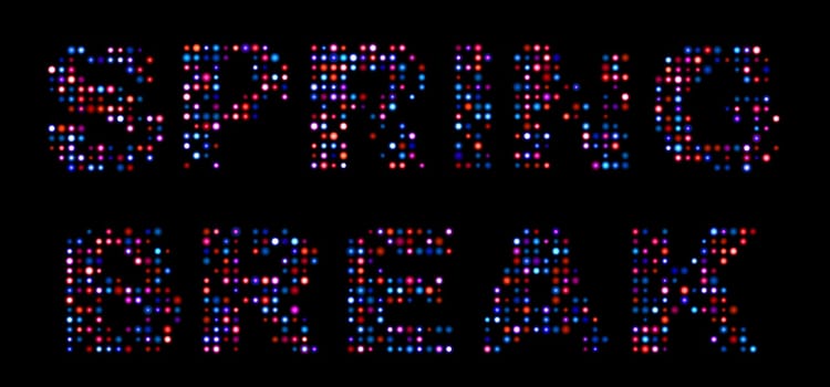 Spring break led text