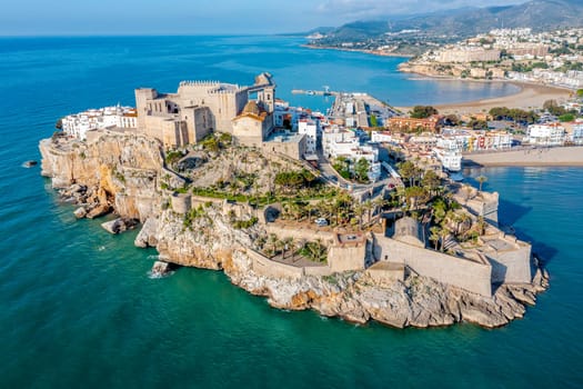 Two beaches in Peniscola, Castellon, Spain, Panoramic Front View