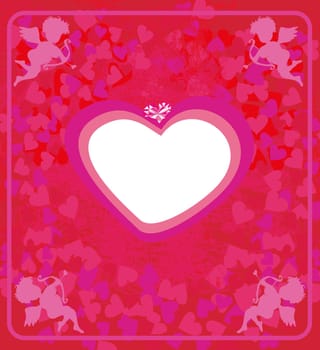 Happy valentines day - card with cupids
