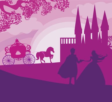 castle and princess with prince