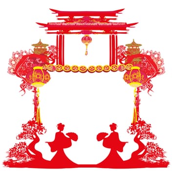 Chinese New Year celebration frame