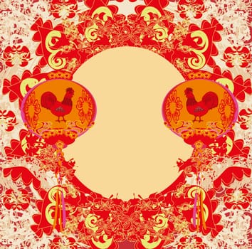 Year of rooster - New Year greeting card design