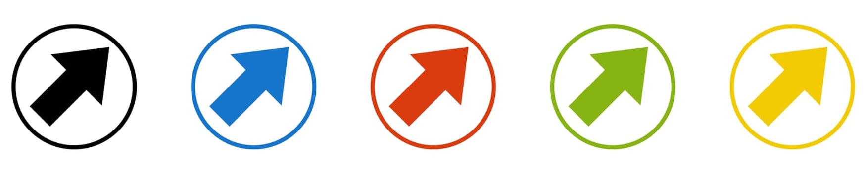Arrow up Icon - Set of 5 Buttons: Growth and Increase