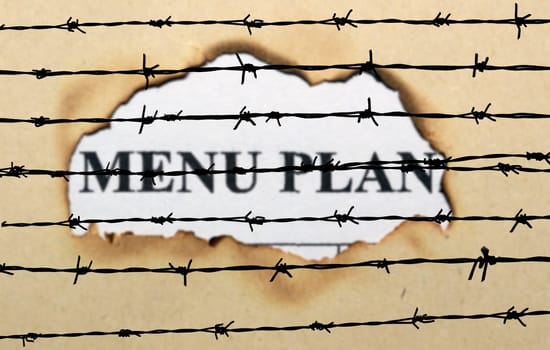 Menu plan on paper hole
