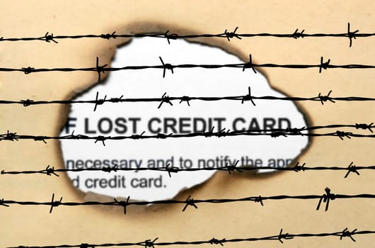 Lost credit card nad barbwire