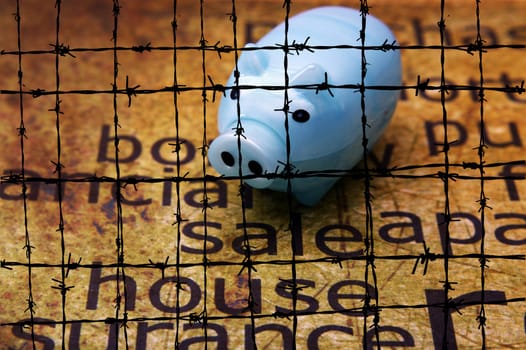 Sale house and piggy bank concept