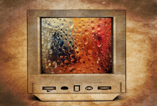 Rain drops on TV